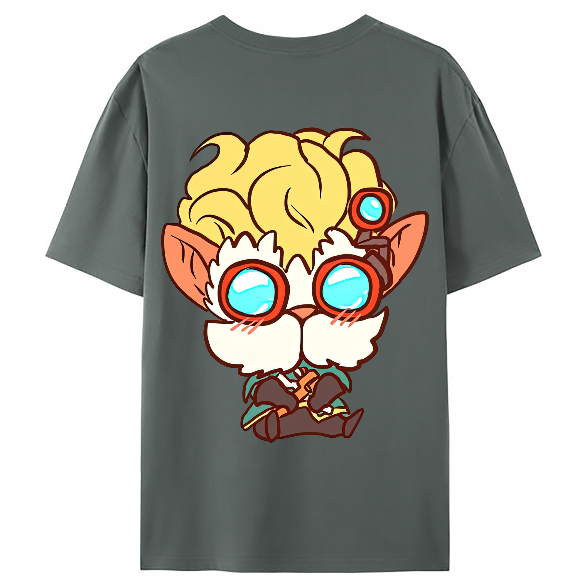 （画像用） リーグ・オブ・レジェンド League of Legends LOL 綿100％ メンズ半袖Tシャツ（バックプリント） 通気性